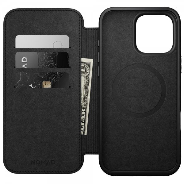 Nomad iPhone 16 Pro Max Etui Modern Leather Folio Svart