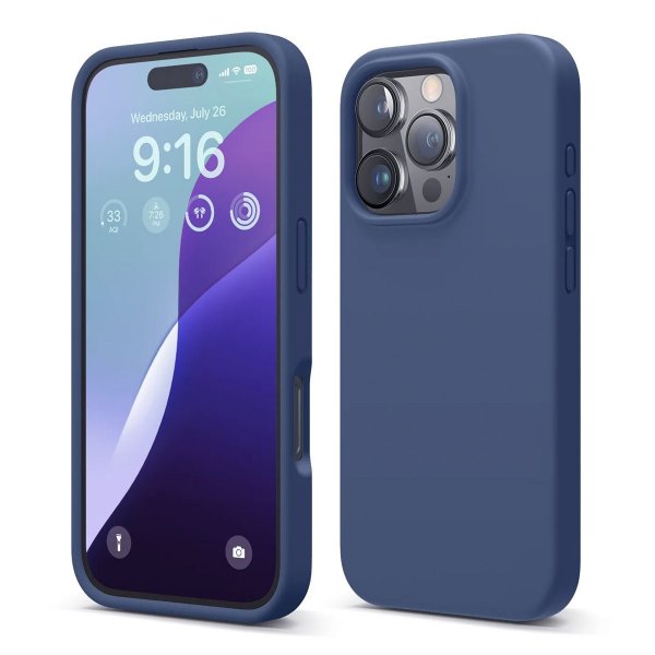 Rvelon iPhone 16 Pro Max Deksel Silikon Blå