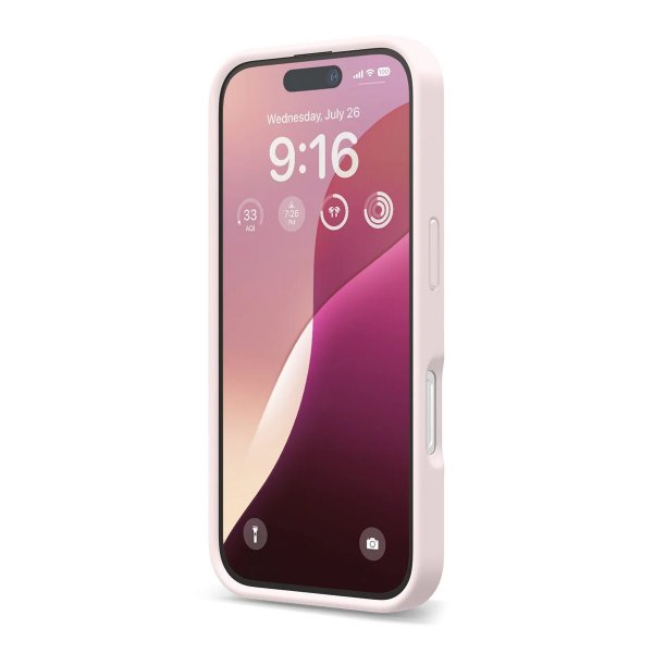 Rvelon iPhone 16 Pro Max Deksel Silikon Rosa