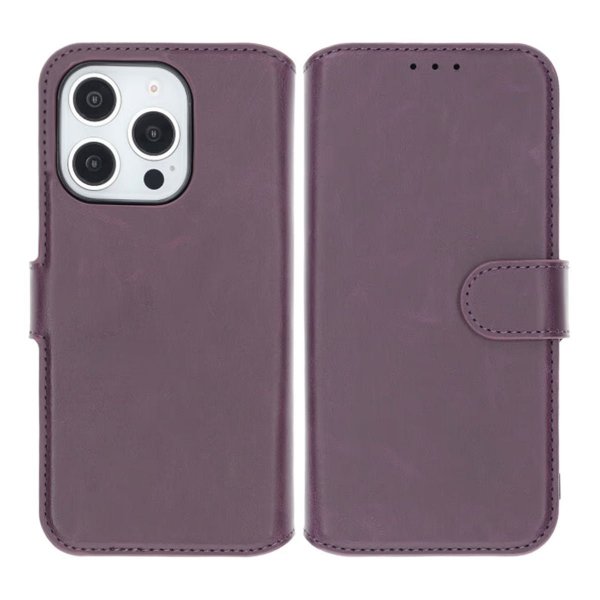 Rvelon iPhone 16 Pro Max Etui Detachable Wallet Case Lilla