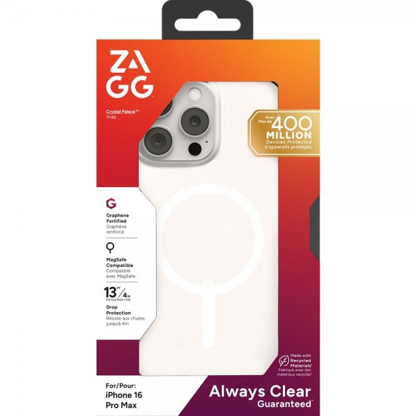 Zagg iPhone 16 Pro Max Deksel Crystal Palace Snap Transparent