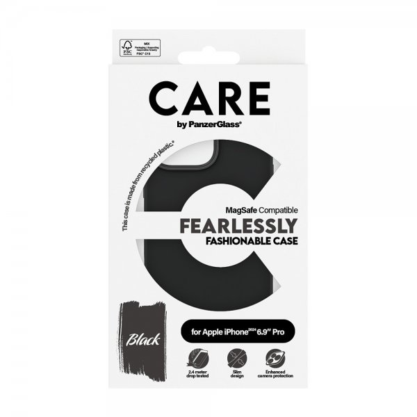 CARE by PanzerGlass iPhone 16 Pro Max Deksel Fashionable MagSafe Svart