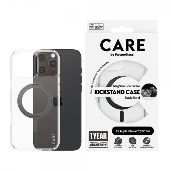 CARE by PanzerGlass iPhone 16 Pro Max Deksel Kickstand MagSafe Svart