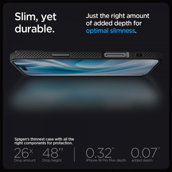Spigen iPhone 16 Pro Max Deksel Liquid Air Matte Black