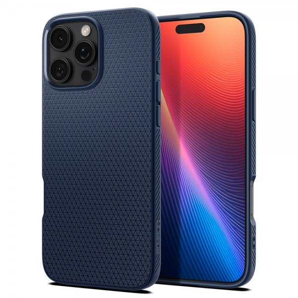 Spigen iPhone 16 Pro Max Deksel Liquid Air Navy Blue