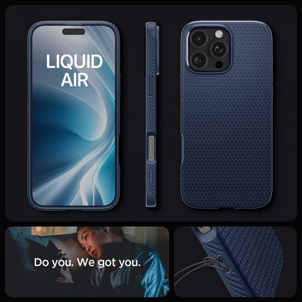 Spigen iPhone 16 Pro Max Deksel Liquid Air Navy Blue