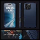 Spigen iPhone 16 Pro Max Deksel Liquid Air Navy Blue