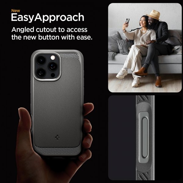Spigen iPhone 16 Pro Max Deksel Rugged Armor MagFit Grå