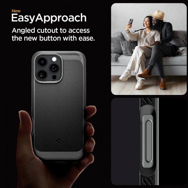 Spigen iPhone 16 Pro Max Deksel Rugged Armor MagFit Matte Black