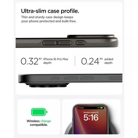Spigen iPhone 16 Pro Max Deksel Thin Fit MagFit Gunmetal