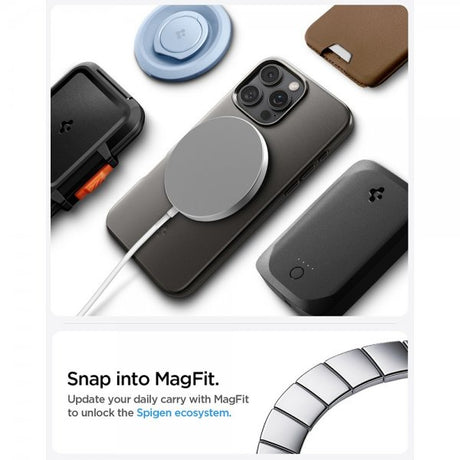 Spigen iPhone 16 Pro Max Deksel Thin Fit MagFit Gunmetal
