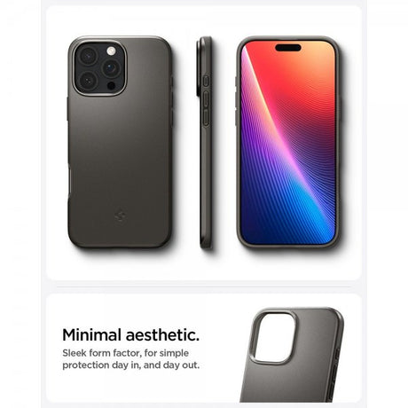 Spigen iPhone 16 Pro Max Deksel Thin Fit MagFit Gunmetal