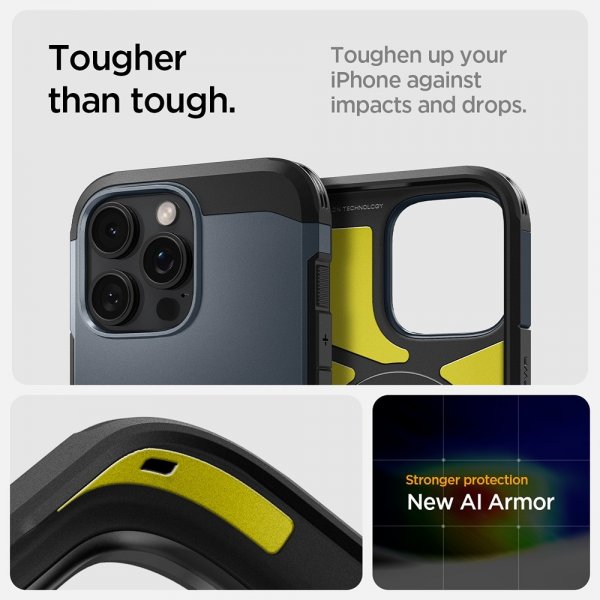 Spigen iPhone 16 Pro Max Deksel Tough Armor MagFit Metal Slate