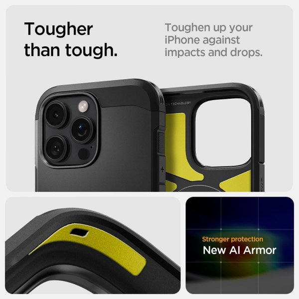 Spigen iPhone 16 Pro Max Deksel Tough Armor MagFit Svart