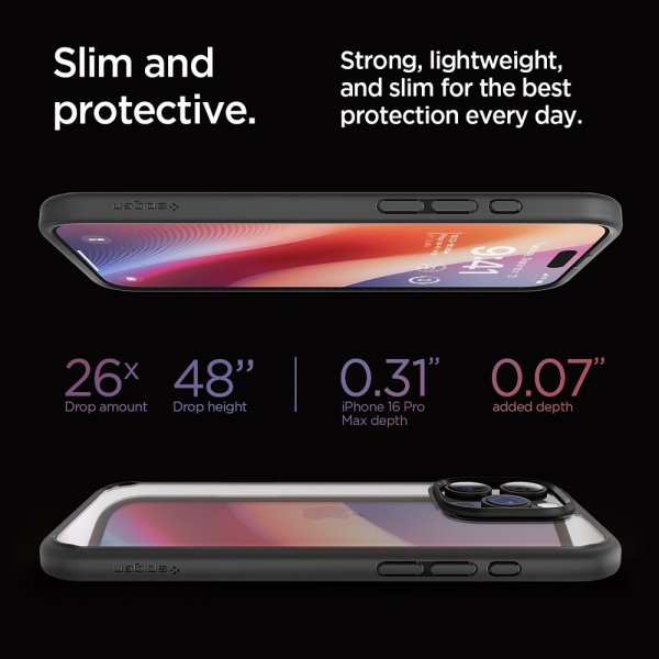 Spigen iPhone 16 Pro Max Deksel Ultra Hybrid Matte Svart