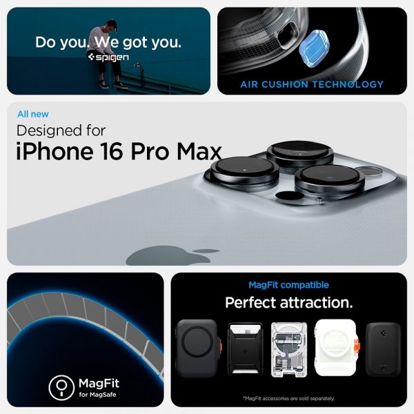 Spigen iPhone 16 Pro Max Deksel Ultra Hybrid T MagFit Graphite