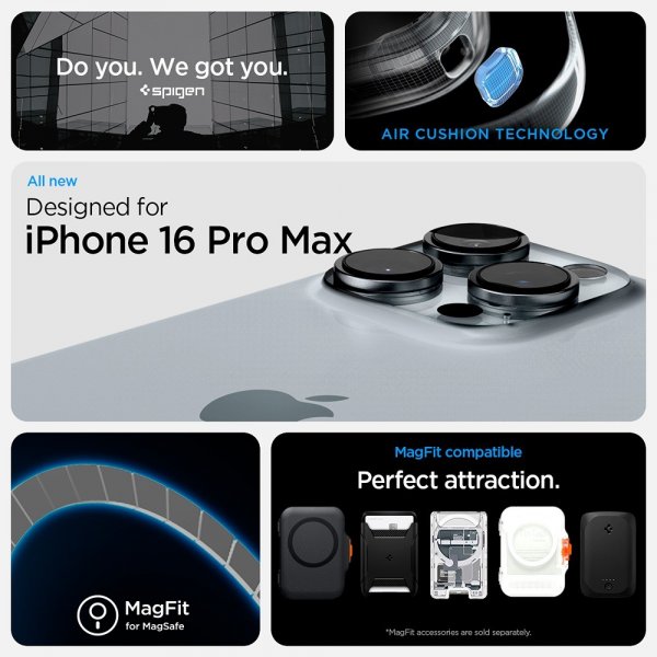 Spigen iPhone 16 Pro Max Deksel Ultra Hybrid Zero One MagFit Natural Titanium