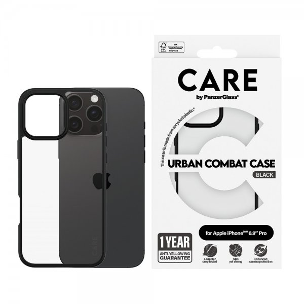 CARE by PanzerGlass iPhone 16 Pro Max Deksel Urban Combat Svart