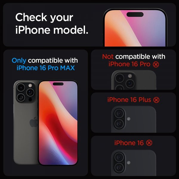 Spigen iPhone 16 Pro Max/iPhone 17 Pro Max Skjermbeskytter GLAS.tR EZ Fit 2-pakning