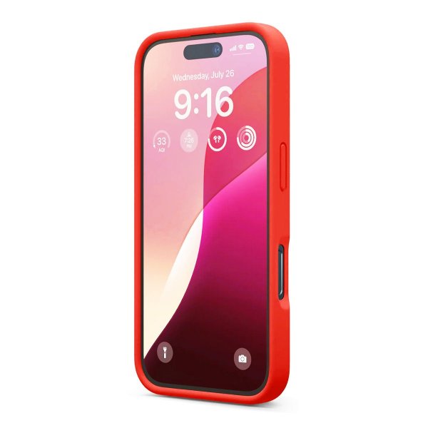 Rvelon iPhone 16 Pro Deksel Silikon Rød