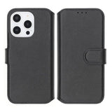 Rvelon iPhone 16 Pro Etui Ekte skinn Kortlommer Svart
