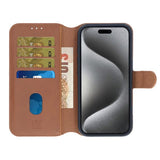 Rvelon iPhone 16 Pro Etui Detachable Wallet Case Brun