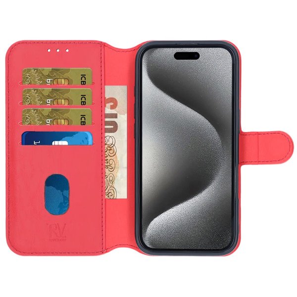 Rvelon iPhone 16 Pro Etui Detachable Wallet Case Rød