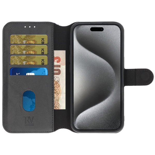 Rvelon iPhone 16 Pro Etui Detachable Wallet Case Svart