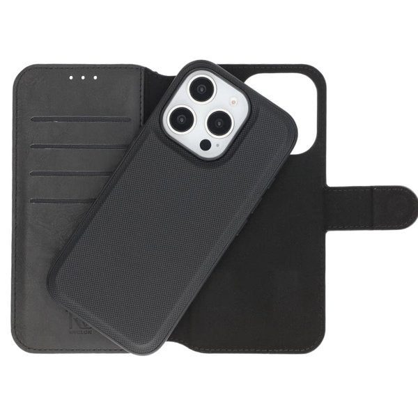 Rvelon iPhone 16 Pro Etui Detachable Wallet Case Svart