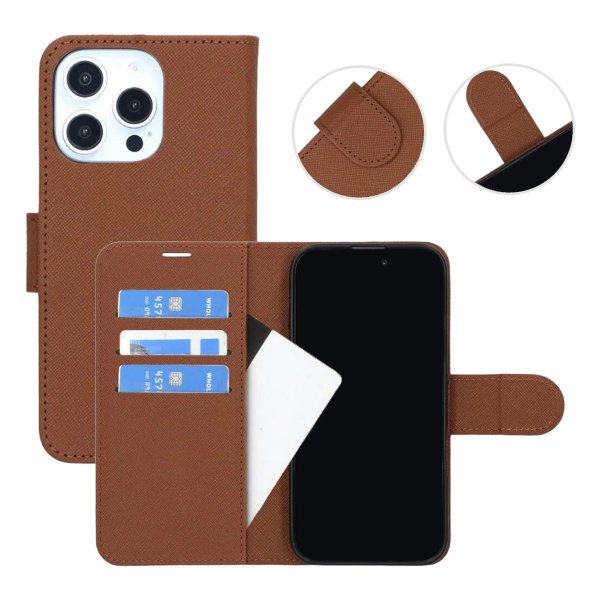 iPhone 16 Pro Etui med Stativ Brun