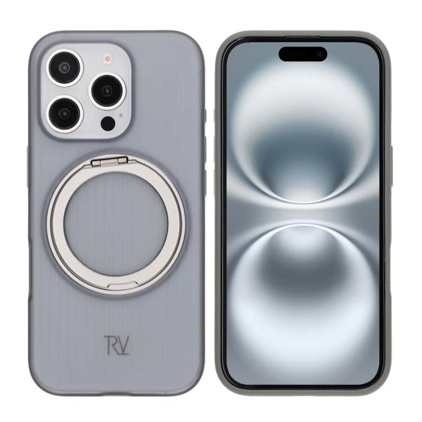 Rvelon iPhone 16 Pro Deksel Roterbart Stativ Grå