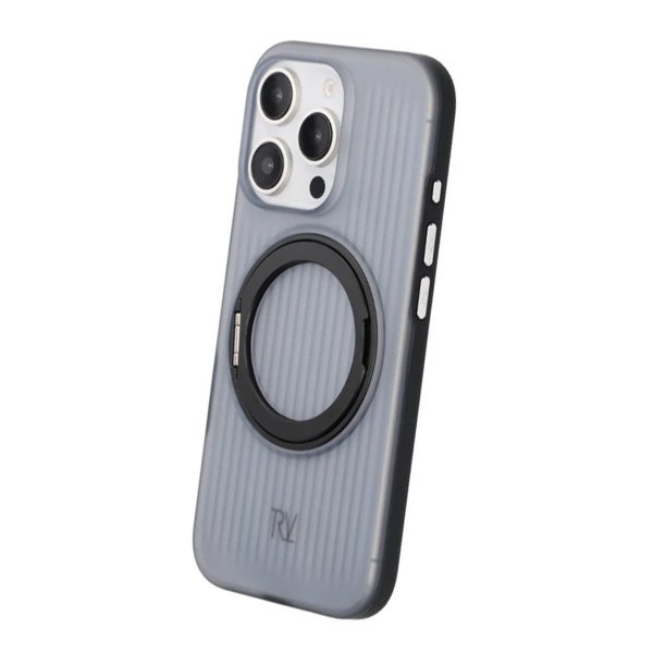 Rvelon iPhone 16 Pro Deksel Roterbart Stativ Svart