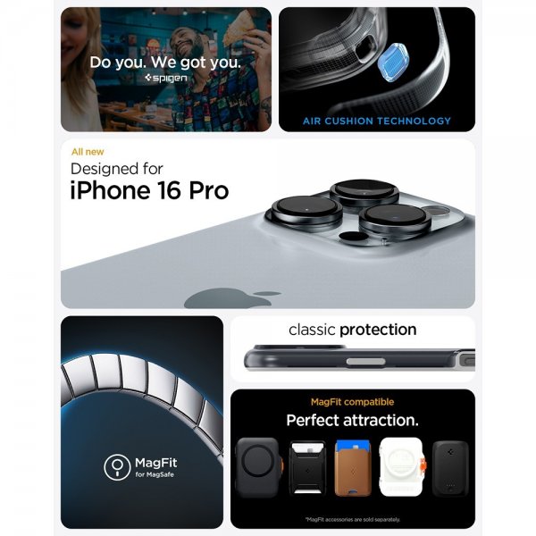 Spigen iPhone 16 Pro Deksel Classic C1 MagFit Graphite