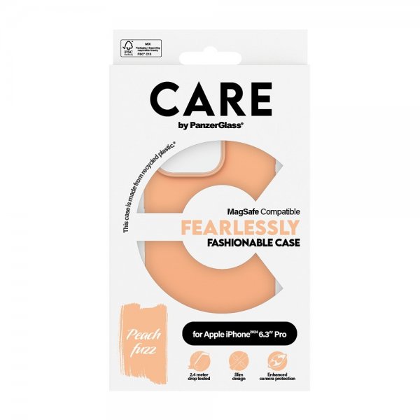 CARE by PanzerGlass iPhone 16 Pro Deksel Fashionable MagSafe Peachy