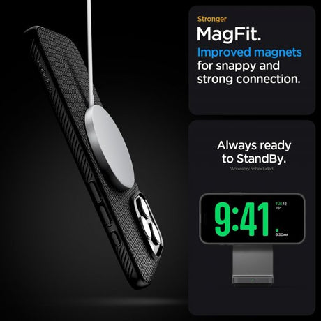 Spigen iPhone 16 Pro Deksel Liquid Air T MagFit Matte Black