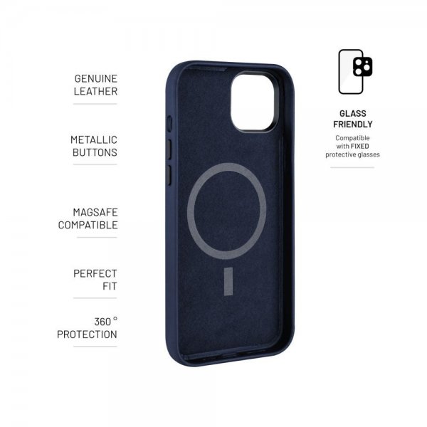 Fixed iPhone 16 Pro Deksel MagLeather Blå