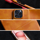 iPhone 16 Pro Deksel med To Kortlommer Lysebrun