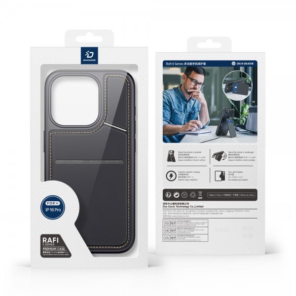 Dux Ducis iPhone 16 Pro Deksel Rafi II Series MagSafe Svart