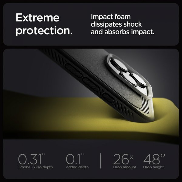 Spigen iPhone 16 Pro Deksel Rugged Armor MagFit Matte Black