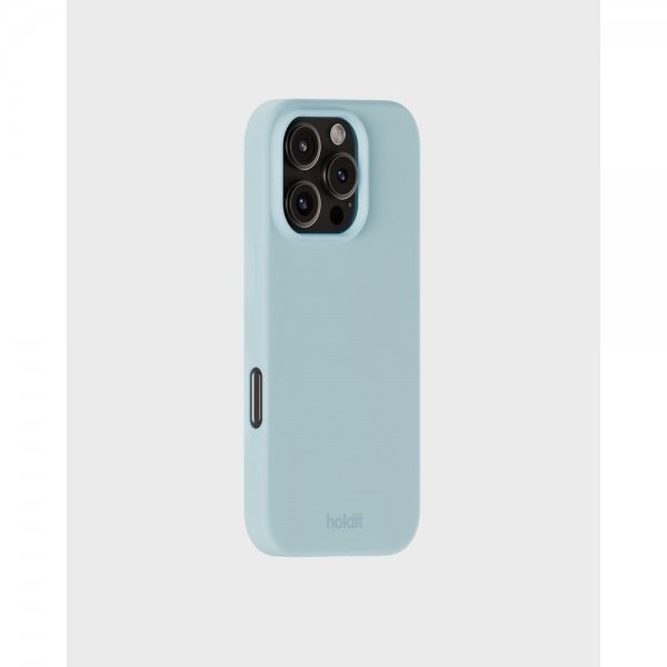 holdit iPhone 16 Pro Deksel Silikon Mineral Blue