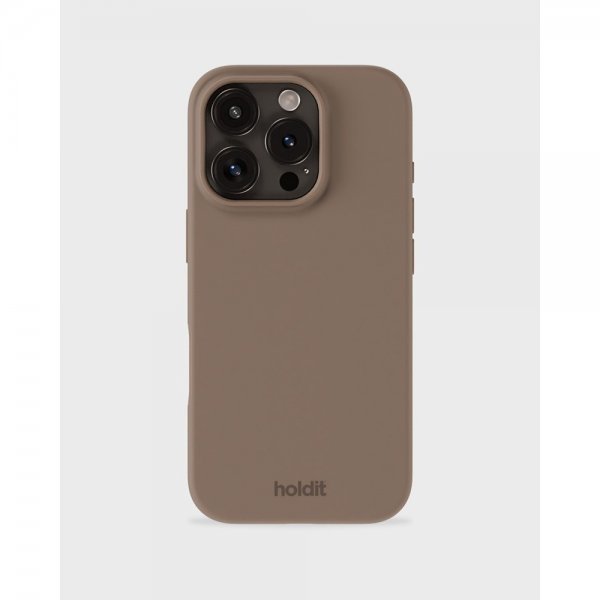 holdit iPhone 16 Pro Deksel Silikon Mocha Brown