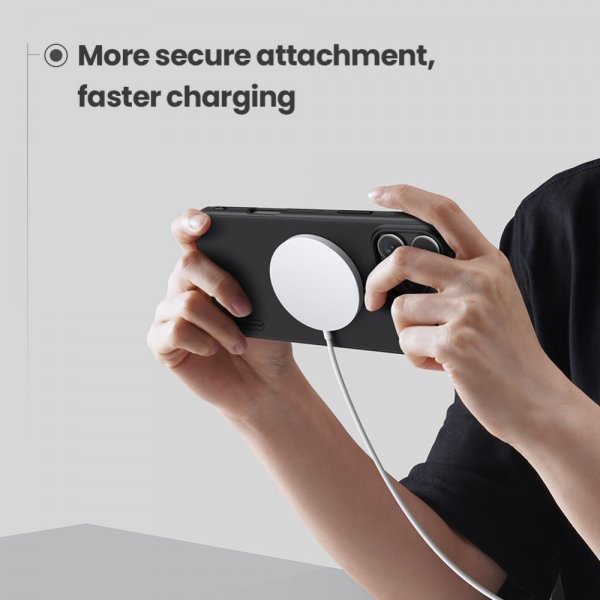 Nillkin iPhone 16 Pro Deksel Super Frosted Shield Pro MagSafe Svart