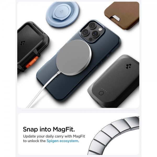 Spigen iPhone 16 Pro Deksel Thin Fit MagFit Metal Slate