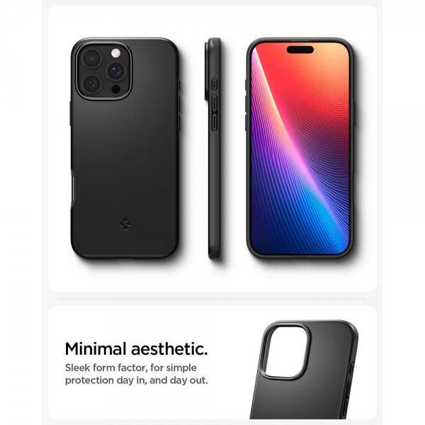 Spigen iPhone 16 Pro Deksel Thin Fit MagFit Svart