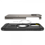 Spigen iPhone 16 Pro Deksel Tough Armor MagFit Gunmetal