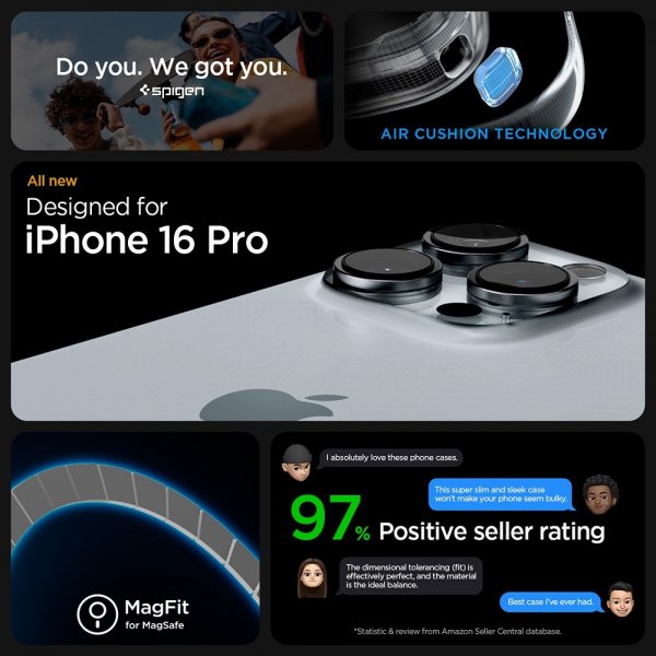 Spigen iPhone 16 Pro Deksel Ultra Hybrid MagFit Frost Clear