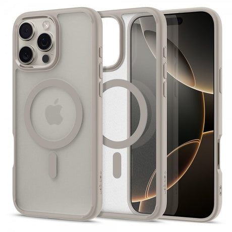 Spigen iPhone 16 Pro Deksel Ultra Hybrid MagFit Frost Natural Titanium