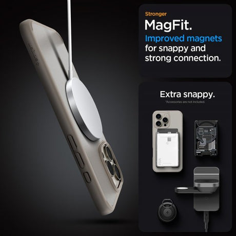 Spigen iPhone 16 Pro Deksel Ultra Hybrid MagFit Frost Natural Titanium