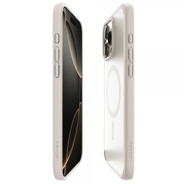 Spigen iPhone 16 Pro Deksel Ultra Hybrid MagFit Frost Natural Titanium