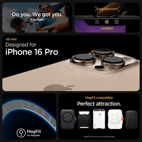 Spigen iPhone 16 Pro Deksel Ultra Hybrid MagFit Frost Natural Titanium